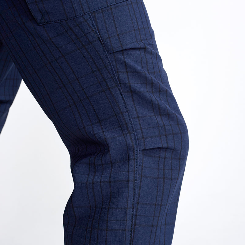 寅壱 7560-219 チェック柄カーゴパンツ