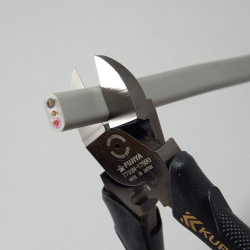 電気工事でのVVF・VA線切断作業に最適【黒金】電工名人偏芯薄刃ニッパ