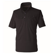 寅壱 1015-621 ミニ襟半袖ポロシャツ クロ