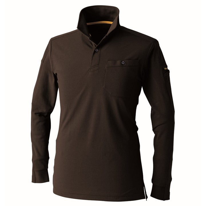 寅壱 5880-614 長袖ポロシャツ クロ