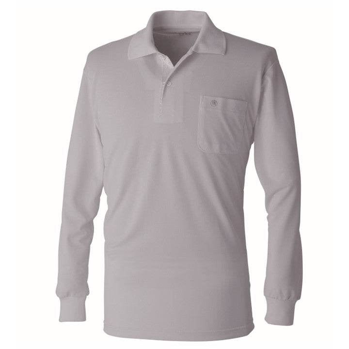 寅壱 5656-614 消臭長袖ポロシャツ シルバー