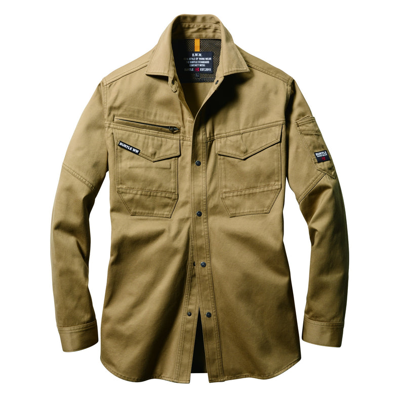 バートル 8105 長袖シャツ カーキ