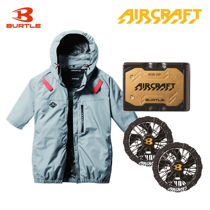 (W) 4つ穴空調服 バートル AC2066 アッシュグレー XL バートル 空調服 AC2066 即日発送 半袖アッシュグレー サイド