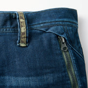 寅壱 8830-219 デニムカーゴパンツ ファスナー引手をガード