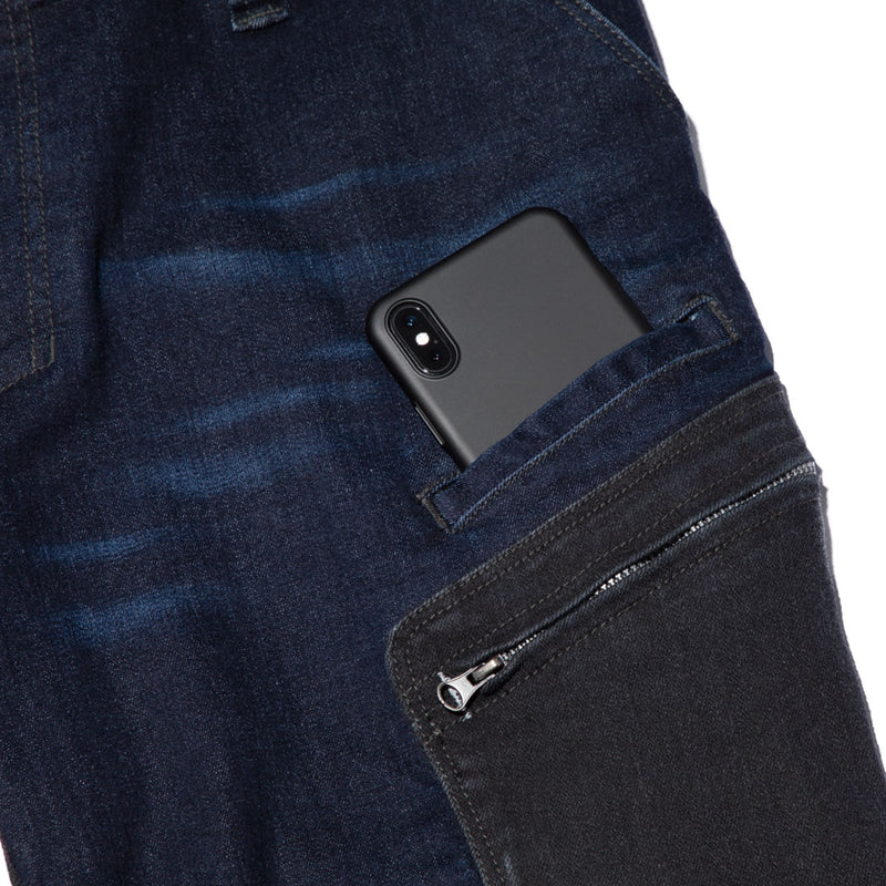 寅壱 8840-219 デニムカーゴパンツスマホポケット付き