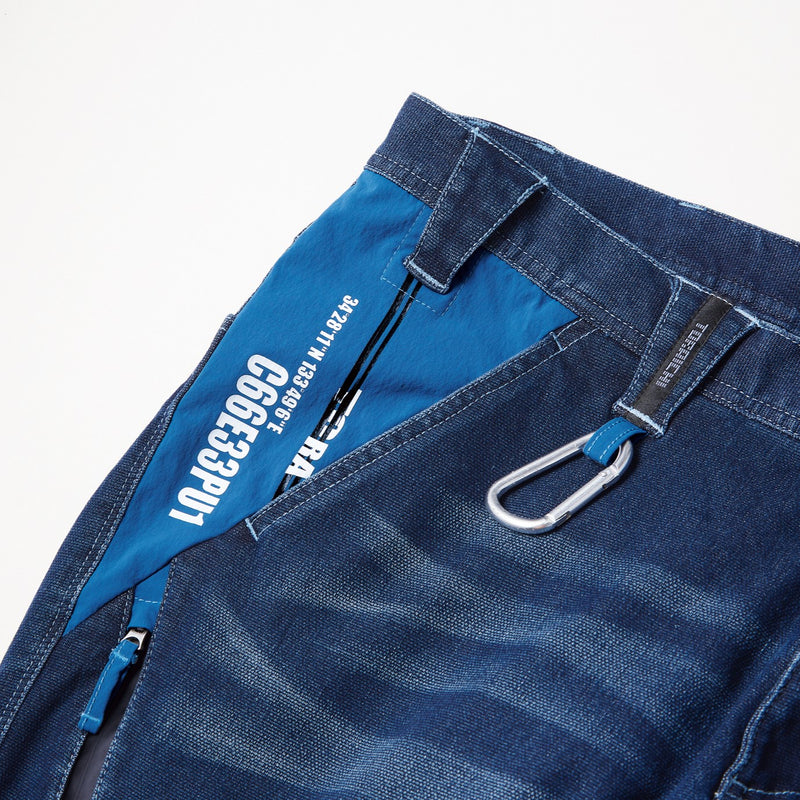 寅壱 8860-219 デニムカーゴパンツ 右わきカラビナループ仕様