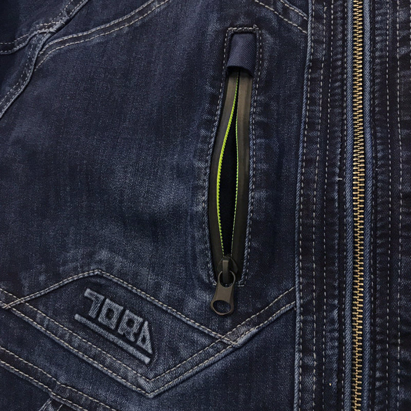 寅壱 8910-124 デニム長袖ブルゾン ジップポケット