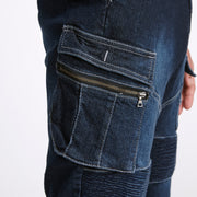 寅壱 8930-219 デニム蛇腹カーゴパンツ ポケット