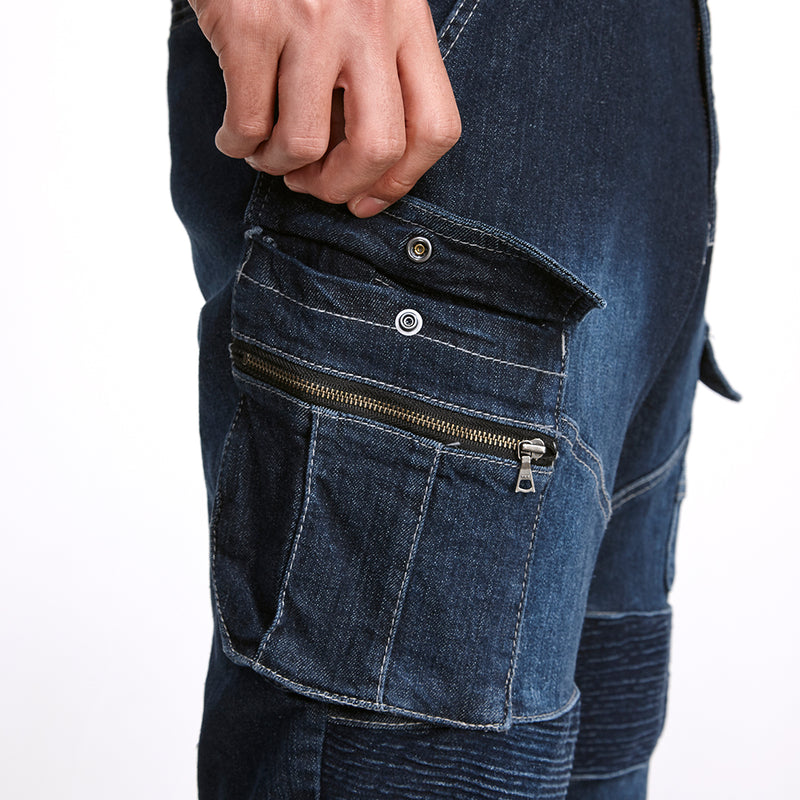 寅壱 8930-219 デニム蛇腹カーゴパンツ ポケット