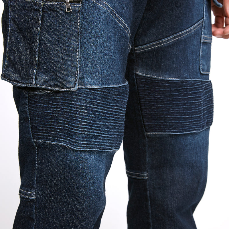 寅壱 8930-219 デニム蛇腹カーゴパンツ 桃