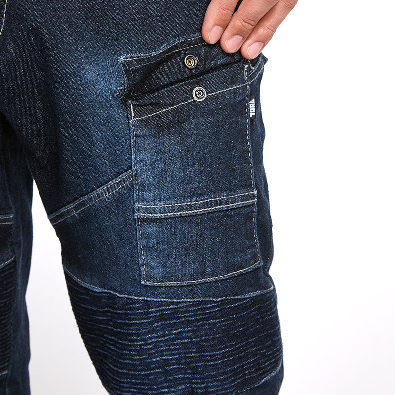 寅壱 8930-219 デニム蛇腹カーゴパンツ ポケット