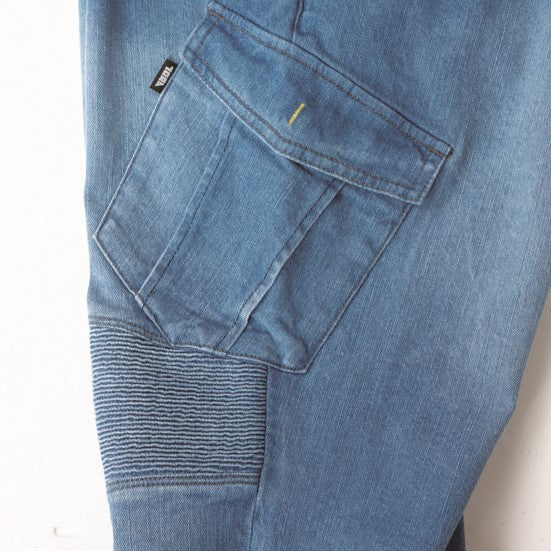 寅壱 8960-219 デニム蛇腹カーゴパンツ ポケット