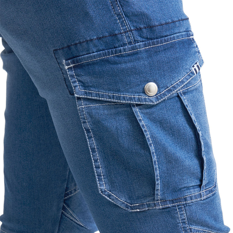 寅壱 8970-219 デニムカーゴパンツ ポケット