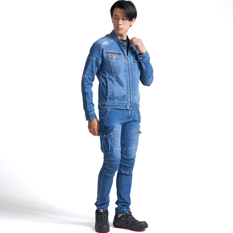 寅壱 8970-219 デニムカーゴパンツ 着用画