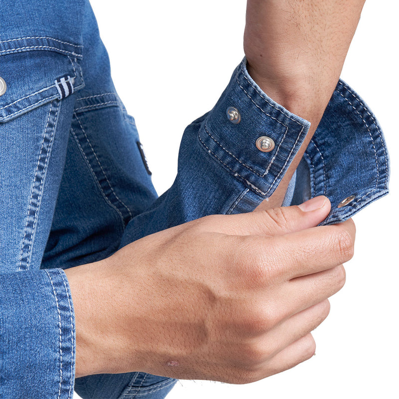 寅壱 8970-554 デニムライダースジャケット 袖口