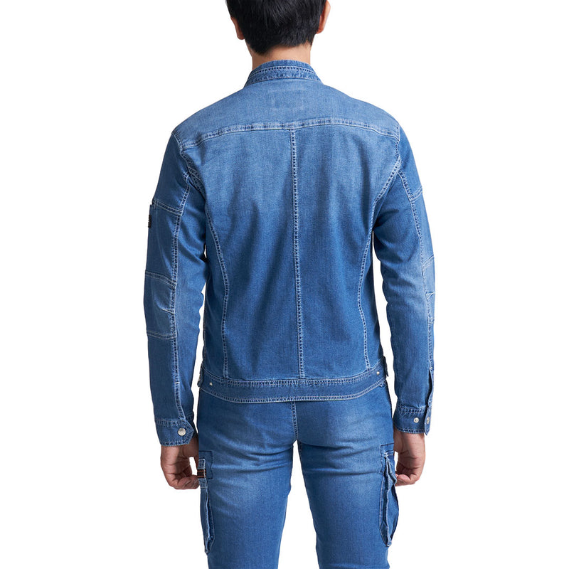 寅壱 8970-554 デニムライダースジャケット背面