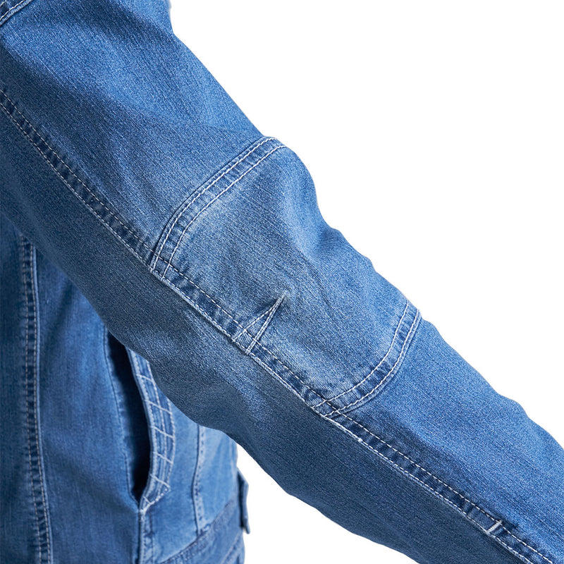 寅壱 8970-554 デニムライダースジャケット 肘