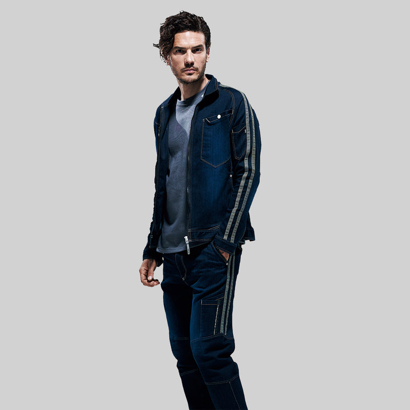 寅壱 8990-219 デニムカーゴパンツ 着用画