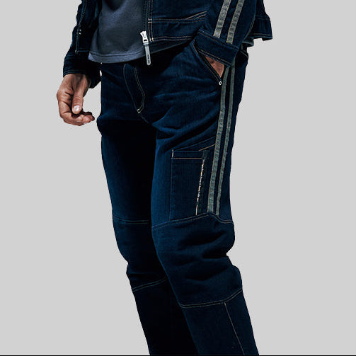 寅壱 8990-219 デニムカーゴパンツ 着用画