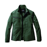 ※予約販売【2024SS新作】SDGs対応モデル　夏場のワークシーンにふさわしいイージーケア、ストレッチ性　9701　ジャケット　ユニセックス 14ミルスグリーン / S