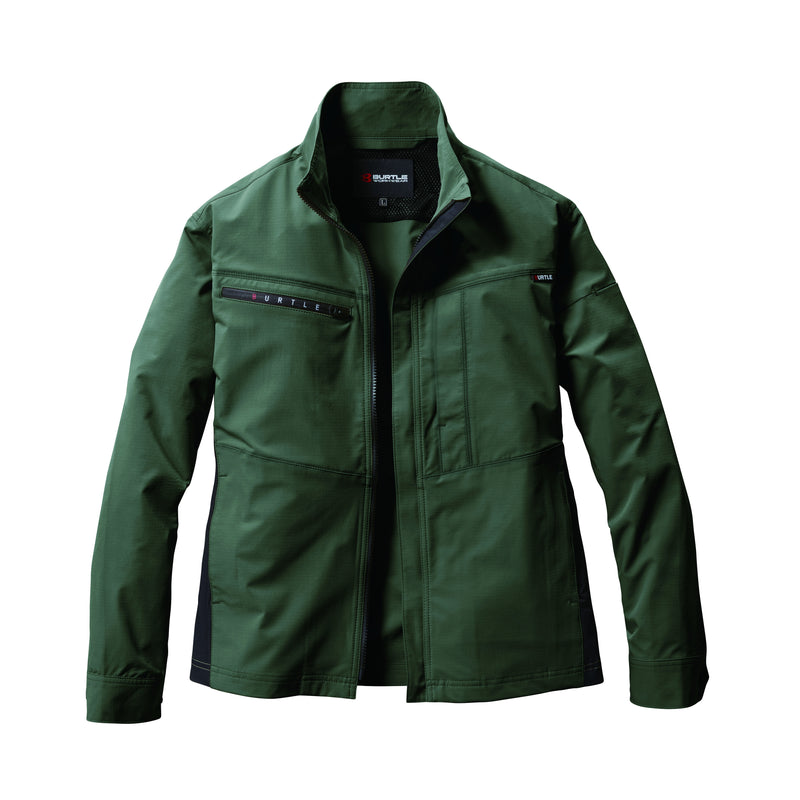 ※予約販売【2024SS新作】SDGs対応モデル　夏場のワークシーンにふさわしいイージーケア、ストレッチ性　9701　ジャケット　ユニセックス 14ミルスグリーン / S