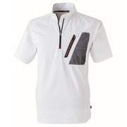 寅壱 5952-624 半袖ジップアップシャツ シロ