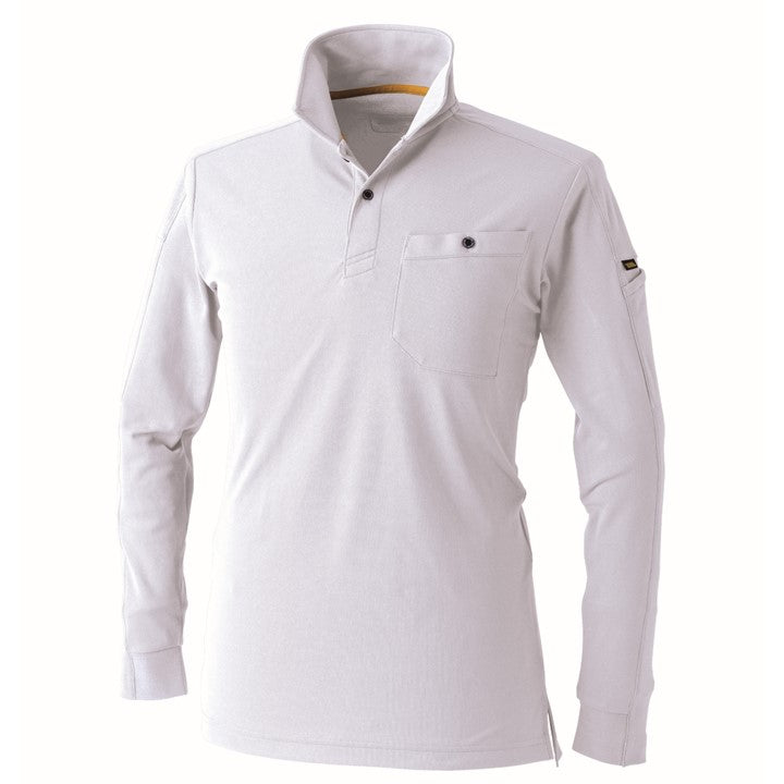 寅壱 5880-614 長袖ポロシャツ シロ