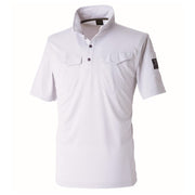 寅壱 1015-621 ミニ襟半袖ポロシャツ シロ