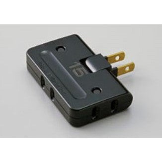 コーナータップ　3個口　耐トラッキングカバー付き ブラック