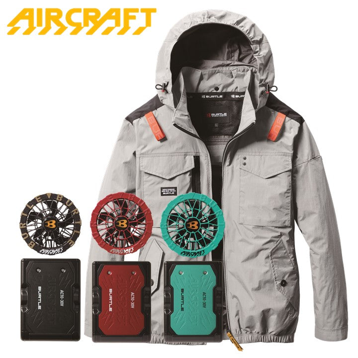 バートル サイドファン空調服 AC1151 長袖 + 最新 30V AC10 バッテリー・ファンセット アッシュグレー