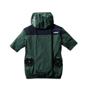 ※予約販売【新色登場】機能的なファン対応ワークウェア　AIR CRAFT　AC1156　ACタクティカル半袖ブルゾン　ユニセックス 14ミルスグリーン / S