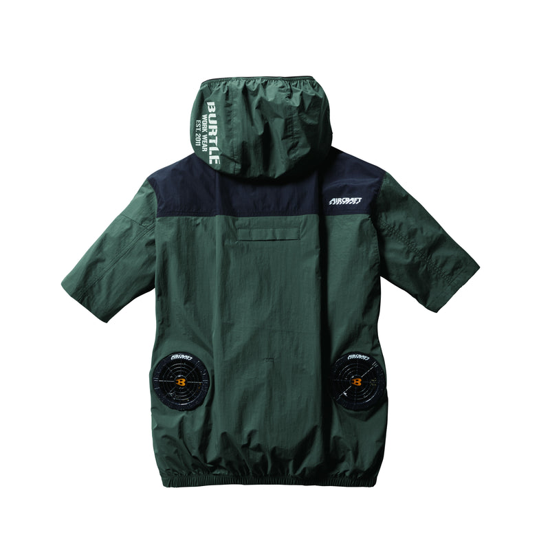 ※予約販売【新色登場】機能的なファン対応ワークウェア　AIR CRAFT　AC1156　ACタクティカル半袖ブルゾン　ユニセックス 14ミルスグリーン / S