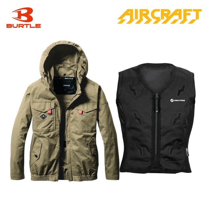 バートル サイドファン空調服 AC2041 長袖ブルゾン カーキ+スリーライク TL-WICB-BCS-BK 水冷ベストセット