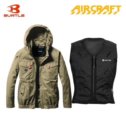 バートル サイドファン空調服 AC2041 長袖ブルゾン カーキ+スリーライク TL-WICB-BCS-BK 水冷ベストセット