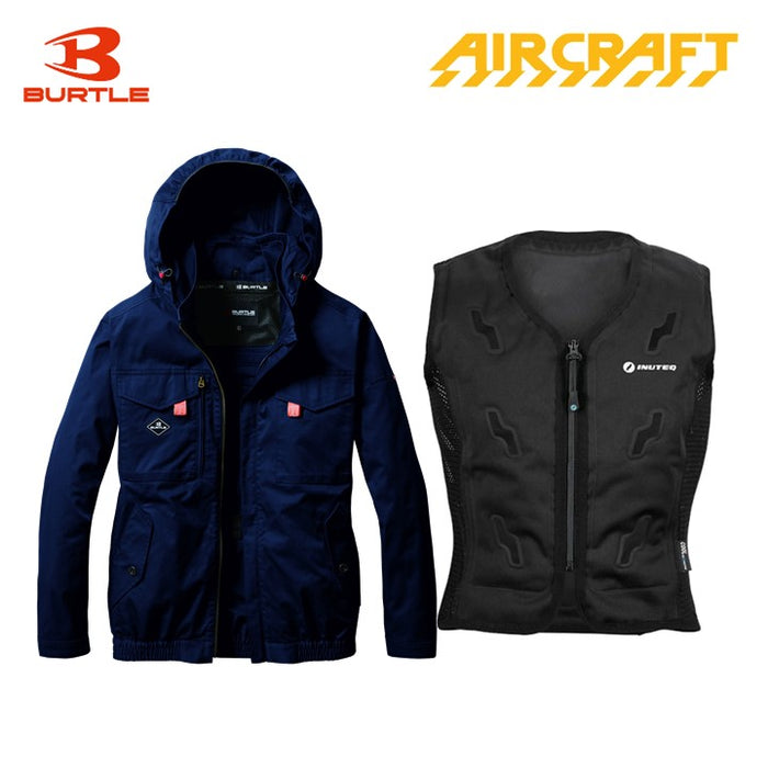バートル サイドファン空調服 AC2041 長袖ブルゾン ネイビー+スリーライク TL-WICB-BCS-BK 水冷ベストセット
