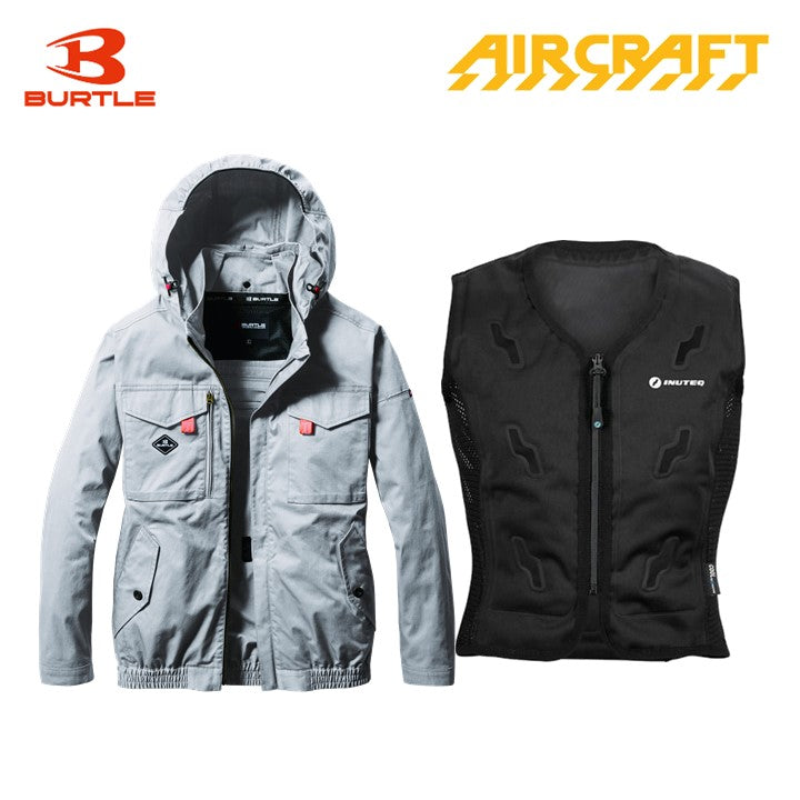 バートル サイドファン空調服 AC2041 長袖ブルゾン シルバー+スリーライク TL-WICB-BCS-BK 水冷ベストセット