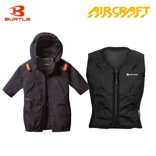 バートル サイドファン空調服 AC2056 半袖 ネイビー+スリーライク TL-WICB-BCS-BK 水冷ベストセット