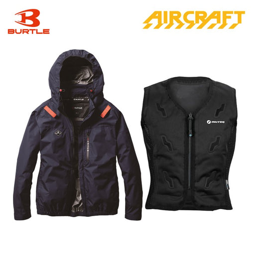 バートル サイドファン空調服 AC2061 AC長袖ブルゾン ネイビー+スリーライク TL-WICB-BCS-BK 水冷ベストセット