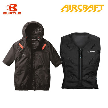 バートル サイドファン空調服 AC2066 半袖 ブラック+スリーライク TL-WICB-BCS-BK 水冷ベストセット