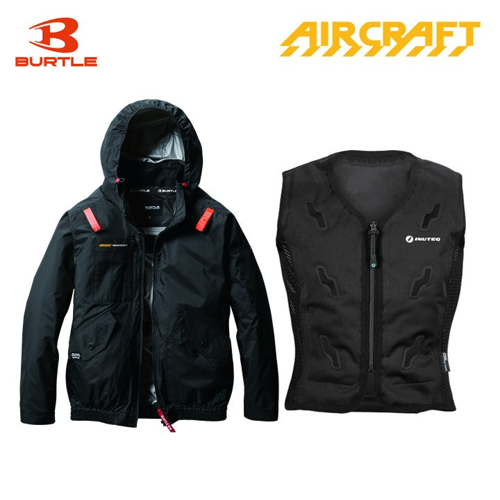 バートル サイドファン空調服 AC2076 半袖 ブラック+スリーライク TL-WICB-BCS-BK 水冷ベストセット