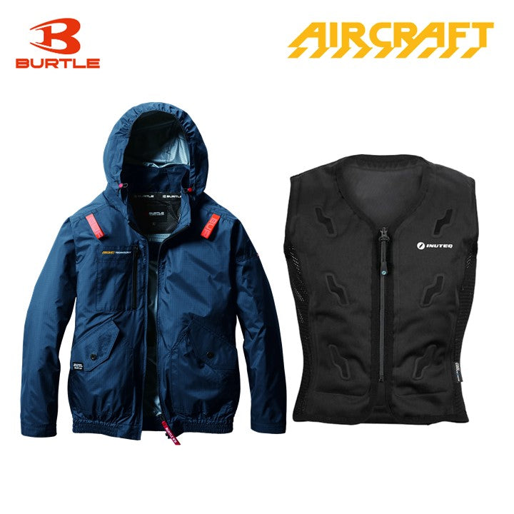 バートル サイドファン空調服 AC2076 半袖 シールズ+スリーライク TL-WICB-BCS-BK 水冷ベストセット