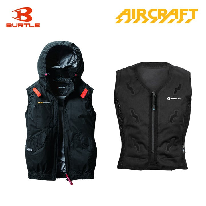 バートル サイドファン空調服 AC2074 ベスト ブラック+スリーライク TL-WICB-BCS-BK 水冷ベストセット