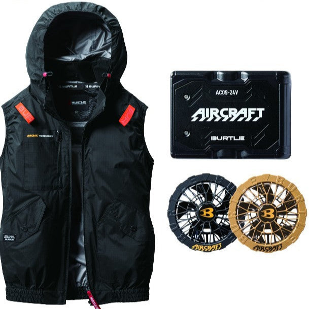 バートル 空調服 AC2074 即日発送 ベスト 高強度・強防水素材 ブラック ミリタリーテイスト  バッテリー・ファンセット