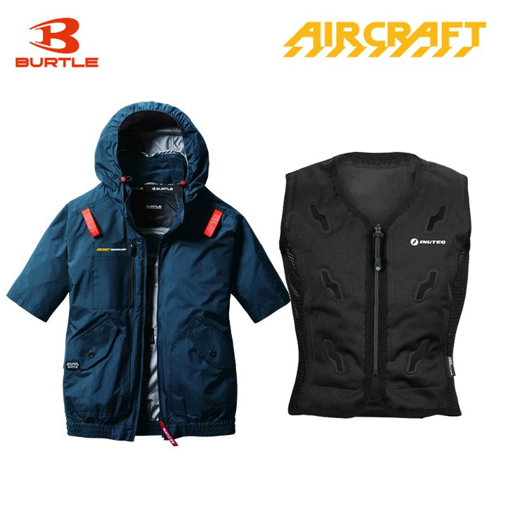 バートル サイドファン空調服 AC2076 半袖 シールズ+スリーライク TL-WICB-BCS-BK 水冷ベストセット