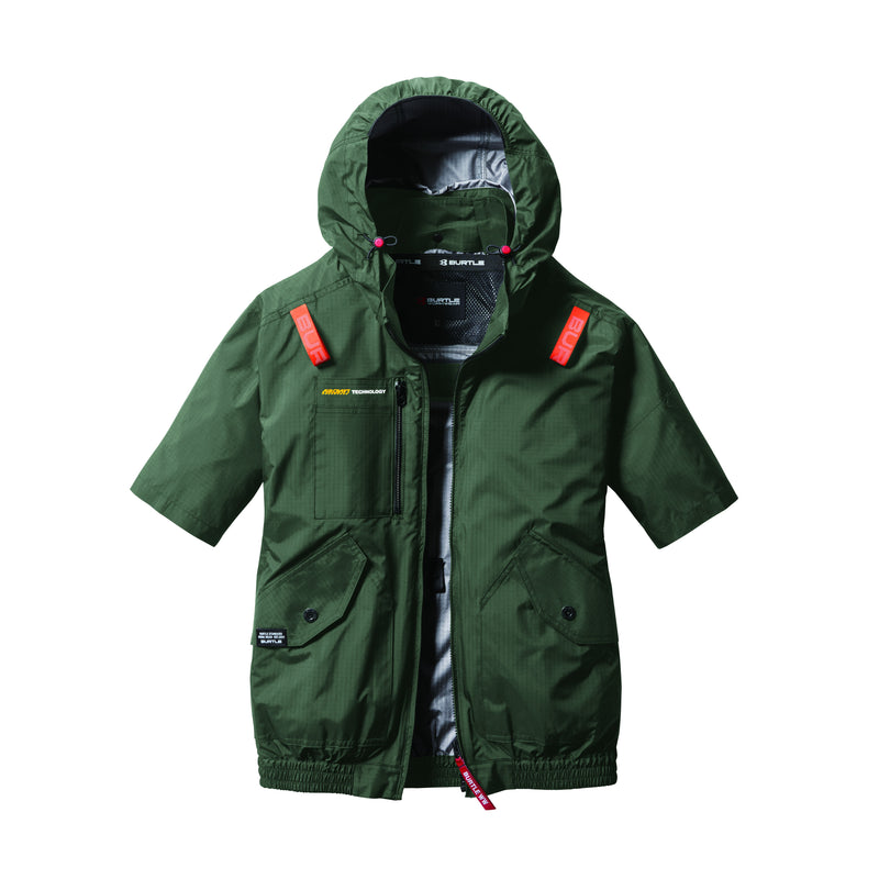 バートル 空調服 サイドファン AC2076 AC半袖ブルゾン 2025SS新作 ミルスグリーン