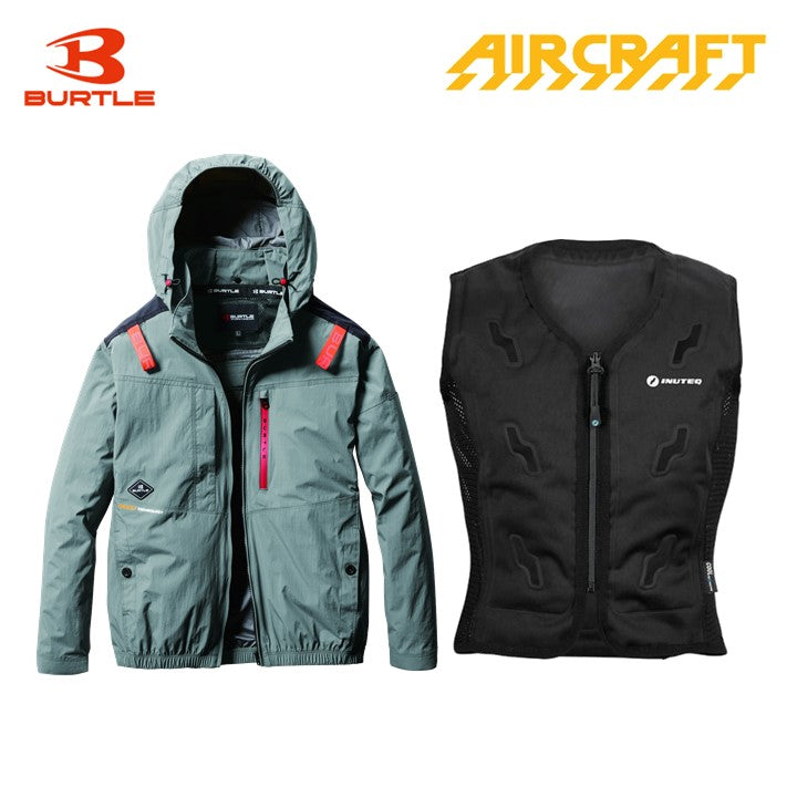 バートル サイドファン空調服 AC2081 スティールグレー+スリーライク TL-WICB-BCS-BK 水冷ベストセット