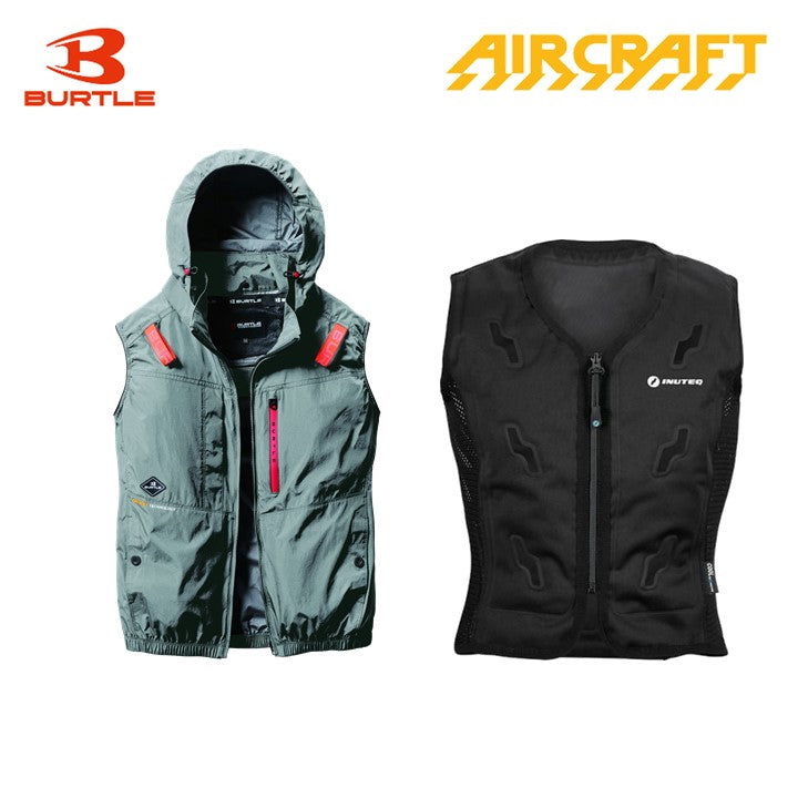 バートル サイドファン空調服 AC2084 ベスト スティールグレー+スリーライク TL-WICB-BCS-BK 水冷ベストセット