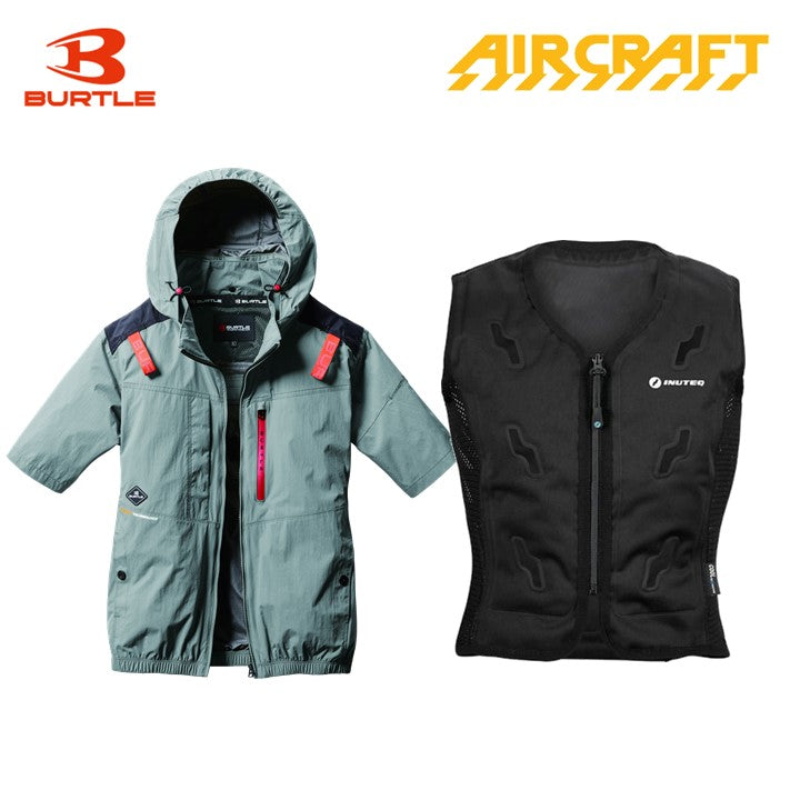 バートル サイドファン空調服 AC2086 半袖 スティールグレー+スリーライク TL-WICB-BCS-BK 水冷ベストセット