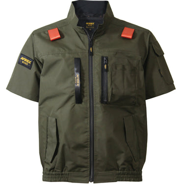 AVIREX AV413 ミリタリー サイドファン空調服 ワーク半袖ブルゾン 熱中症対策 2026SS