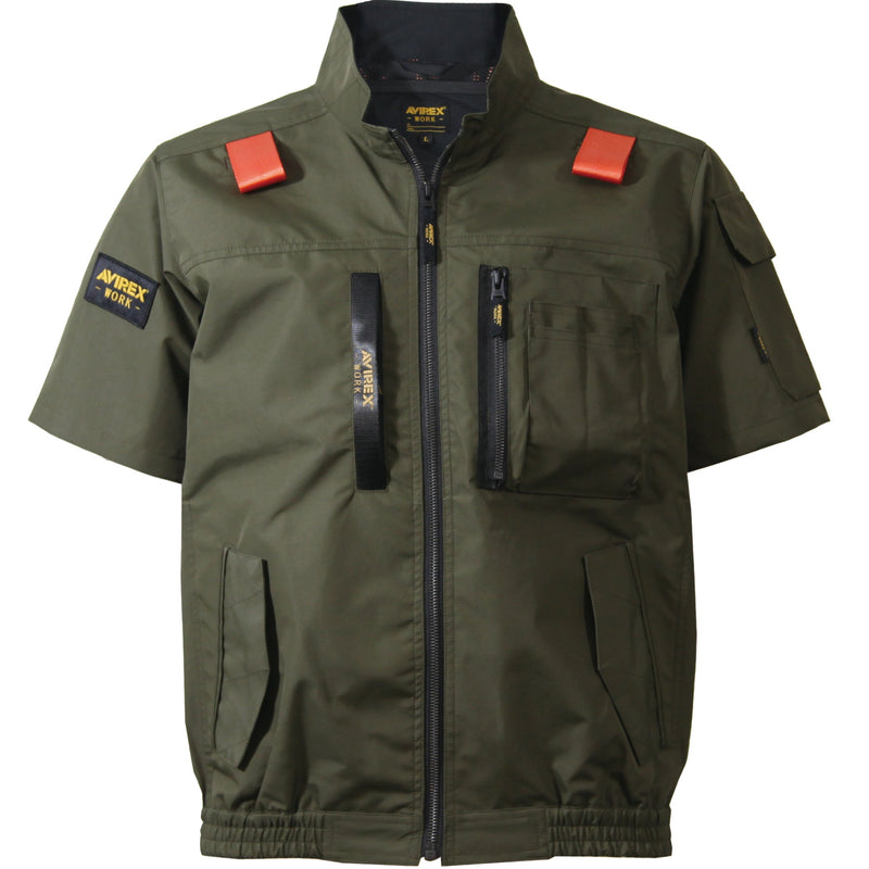 AVIREX AV413 ミリタリー サイドファン空調服 ワーク半袖ブルゾン 熱中症対策 2026SS